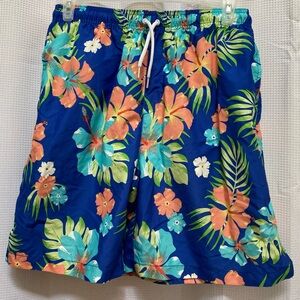 NWT PLACE SPORT Men’s Tropical Floral Print Swim Trunks Size Large